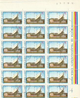 STATIA DE TELECOMUNICATII CHEIA ( LP 930 ) 1977 OBLITERATA BLOC DE 15 foto