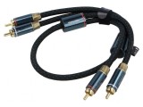 Cablu RCA mufă x2, 0,5m - Aurit Negru