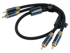 Cablu RCA mufă x2, 0,5m - Aurit Negru