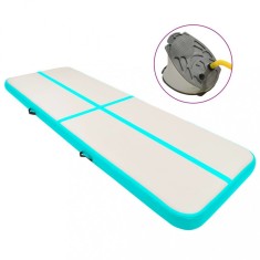 Emaga Saltea gimnastica gonflabila cu pompa verde 300x100x20 cm PVC foto