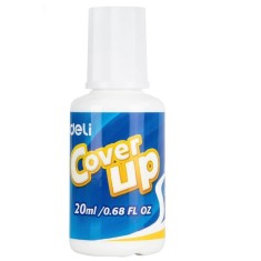 Corector Tip Pensula DELI, 20 ml, Culoare Alba, Corectoare Tip Pensula, Instrumente de Scris si Corectat, Corectoare Cerneala Pix, Corectoare cu Pensu
