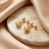 Cumpara ieftin Cercei Nodul Elegantei , Cercei placati 18K Brazilia