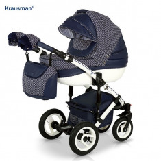 Krausman - Carucior 3 in 1 Sendo White-Navy foto