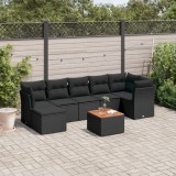 Cumpara ieftin Gossi set mobilier de gradina cu perne, 8 piese, negru, poliratan