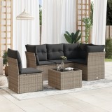Gossi set mobilier gradina cu perne, 6 piese, gri, poliratan
