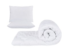 Set pilota 180x200cm 250gsm + 2 perne albe matlasate 50x70cm
