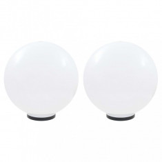 vidaXL Lămpi glob cu LED, 2 buc., 50 cm, PMMA, sferic