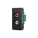 Cumpara ieftin Modul priza audio 1M Luxion, negru, standard italian, pentru rame din sticla