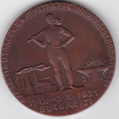 Medalie Expozitia si targul de mostre ale Industriei romanesti Ferdinand 1921