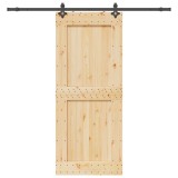 VidaXL Ușă glisantă cu set de feronerie 95x210 cm, lemn masiv de pin