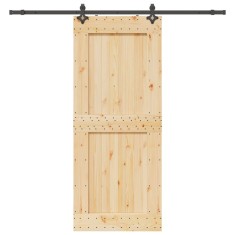 vidaXL Ușă glisantă cu set de feronerie 95x210 cm, lemn masiv de pin 3332734