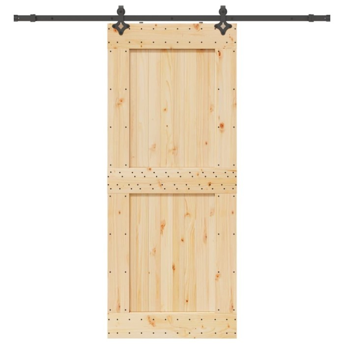 vidaXL Ușă glisantă cu set de feronerie 95x210 cm, lemn masiv de pin 3332734