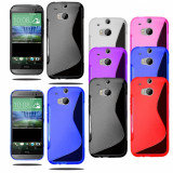Husa HTC One M8 2014 + folie protectie display + stylus, Alb, Albastru, Rosu, Transparent, Gel TPU, Samsung