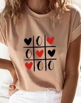 Tricou Bej din Bumbac X si O Love