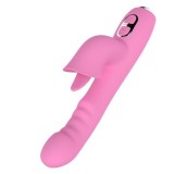 Nalone-T-May Vibrator Rabbit cu &Icirc;mpingere și Oscilare Roz