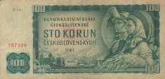 CEHOSLOVACIA 100 korun 1961 VF!!!