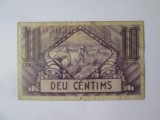Rara! Spania 10 Centims 1936 Barcelona