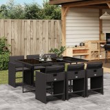 Cumpara ieftin Gossi set mobilier de gradina cu perne, 7 piese, negru, poliratan