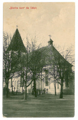 313 - Sibiu, SALISTE, Biserica Mare, Romania - old postcard - unused foto