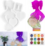 Set de matrita pentru rama foto si 12 culori sclipitoare Osugin, silicon, multicolor, 27 x 22 cm