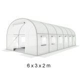 Sera tip tunel 6x3x2 m, 12 ferestre, usa cu fermoar, folie filtru UV4 , 6 sectiuni
