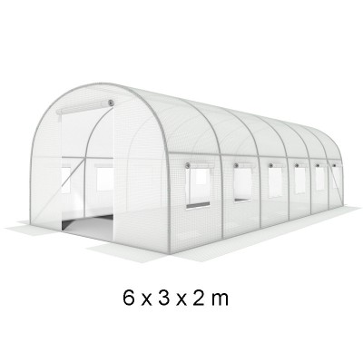 Sera tip tunel 6x3x2 m, 12 ferestre, usa cu fermoar, folie filtru UV4 , 6 sectiuni foto