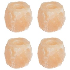 Suporturi pentru lum&amp;acirc;nări tealight 4 pcs Roz piatră foto