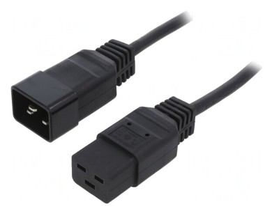 Cablu Alimentare 1,5m IEC C19 la IEC C20 16A Negru foto