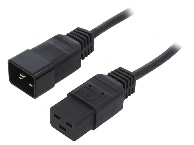 Cablu Alimentare 1,5m IEC C19 la IEC C20 16A Negru