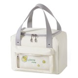 Geanta de pranz pentru femei, 28.5 x 17.5 x 30 cm, poliester, tesatura Oxfod, bej, Medie