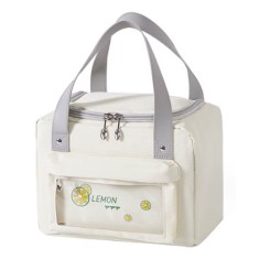 Geanta de pranz pentru femei, 28.5 x 17.5 x 30 cm, poliester, tesatura Oxfod, bej