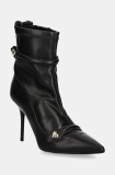 Love Moschino botine femei, culoarea negru, cu toc cui, JA21099G0LIEZ000