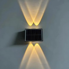 Aplica LED Exterior Solaris, 4 Surse de lumina, Lumina Calda, Negru