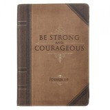 Journal Lux-Leather with Zipper Be Strong Joshua 1: 9