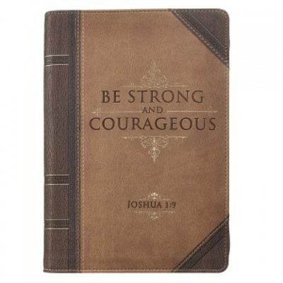 Journal Lux-Leather with Zipper Be Strong Joshua 1: 9 foto
