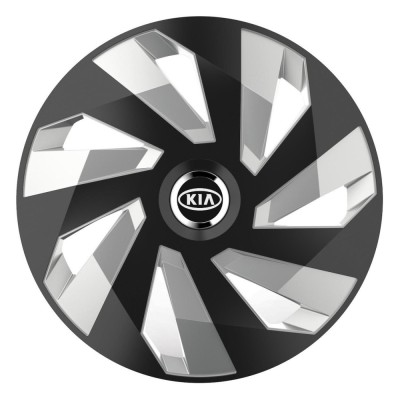 Set 4 Capace Roti, potrivite jantelor de R16, pentru Kia, model vector black and silver foto