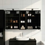 vidaXL Set dulap baie cu raft 3 pcs 100 x 10,5 x 60,5 cm Lemn compozit 3403705