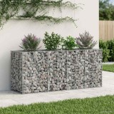 vidaXL Pat ridicat din gabion Argintiu 42033329