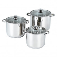 Set oale inox Grunberg, 6 piese, 22/24/26 cm, capace sticla