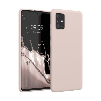 Husa Kwmobile pentru Samsung Galaxy A51, Silicon, Crem, 51196.225 foto