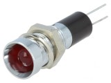 Lampă LED de control roșie 12VDC &Oslash;8mm pentru PCB