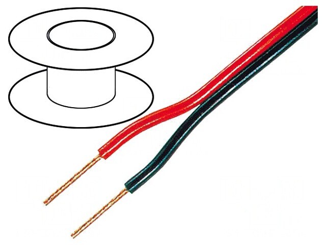 Cablu Difuzor 2x2mm&sup2; OFC Negru-Roșu