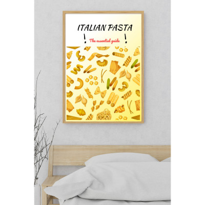 PosterTablou - Italian Pasta - Bucatarie si Restaurant, A4, Rama Neagra foto