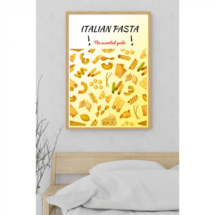 PosterTablou - Italian Pasta - Bucatarie si Restaurant, A4, Rama Neagra