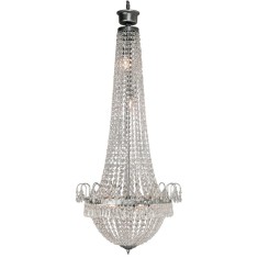 Candelabru metal argintiu sticla transparenta 50x113 cm
