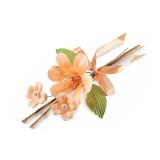 Cumpara ieftin Floare artificiala portocalie verde maro cm 25 H