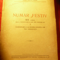 50 Ani de la Infiintarea Societatii de Chirurgie - nr. festiv 1947 al Soc. Chiru