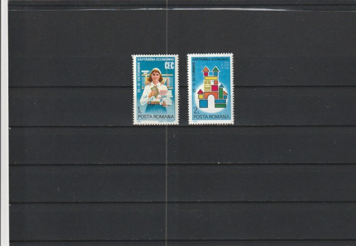 ROMANIA 1982 LP 1064 SAPTAMANA ECONOMIEI CEC SERIE MNH NESTAMPILATA