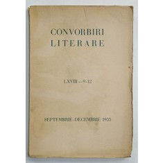 CONVORBIRI LITERARE , NR. 9 - 12 , SEPTEMBRIE - DECEMBRIE , 1935