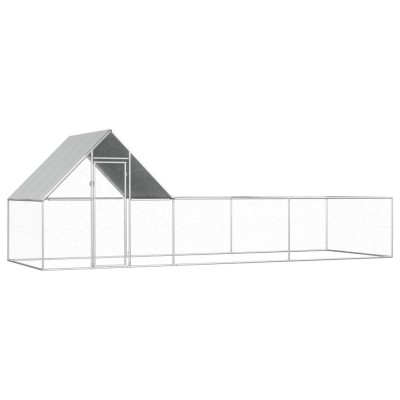 vidaXL Coteț pentru păsări, 6 x 2 x 2 m, oțel galvanizat 144557 foto